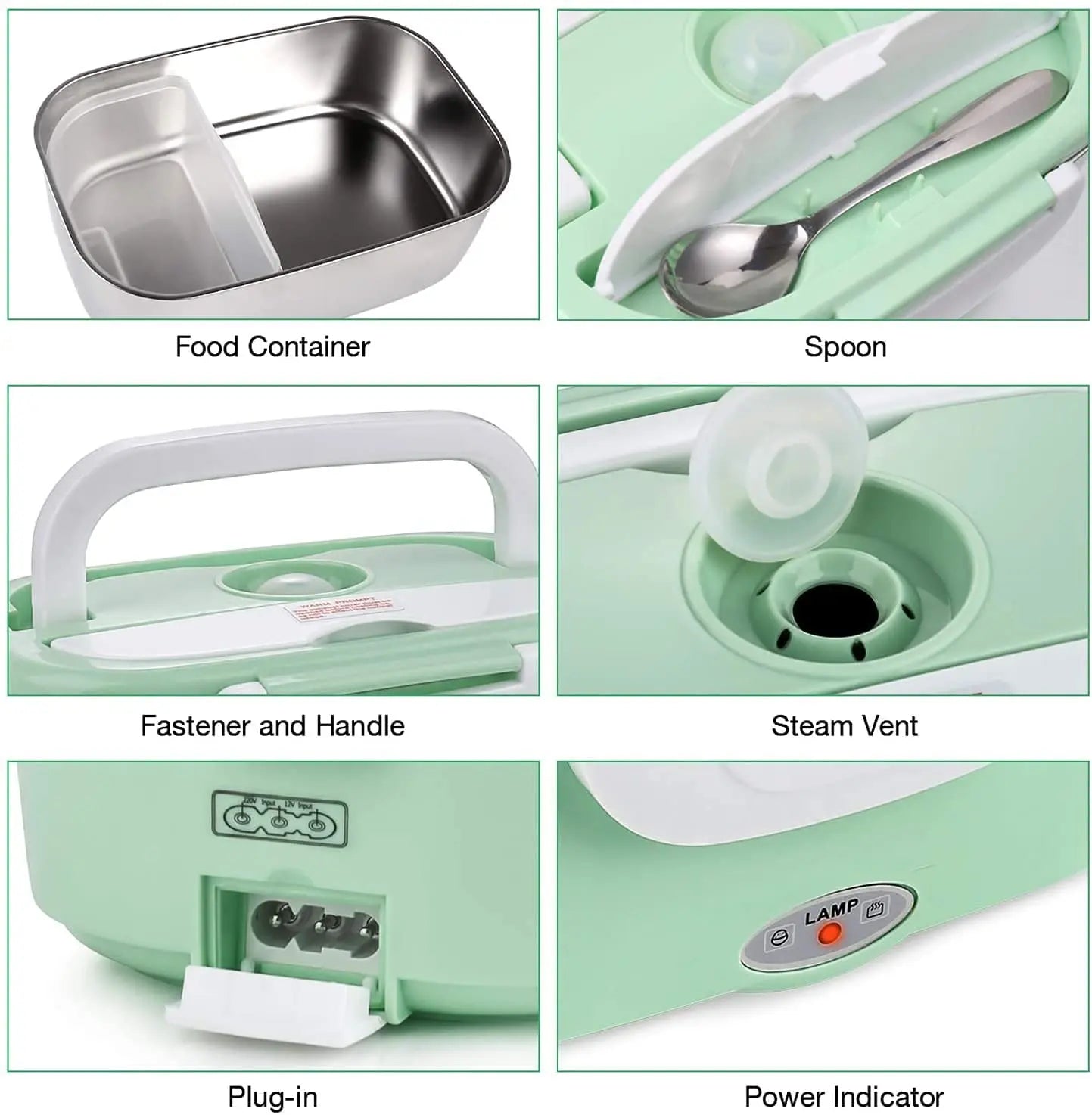 Electric Portable Lunch Box Food Heater, Home, Car, Truck Use with Removable Stainless Steel Food Container Pattan Australia